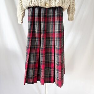 vintage ll bean plaid wool skirt 8 petites